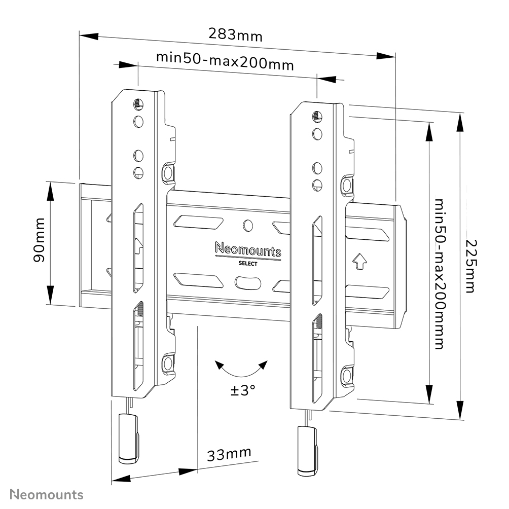 Neomounts WL30S-850BL12 TV mount wall 24-65" - fixed - lockable - fast installation